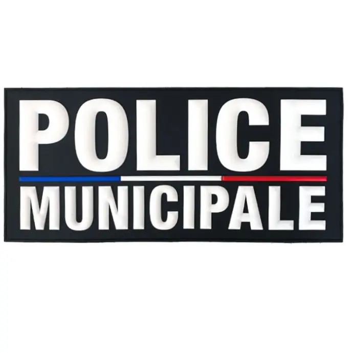 Flap police municipale gomme noir 280x130mm 