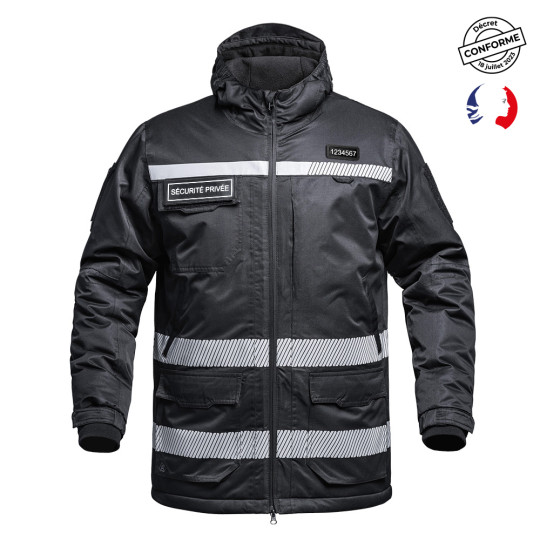Parka Hardshell SÉCU-ONE WF 150 HV-TAPE Sécurité Privée noir - A10