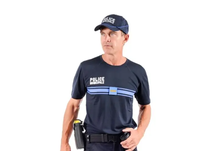 T-Shirt bleu Manches Courtes Police Municipale Dry-Tec