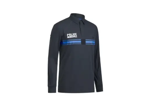 Polo bleu Manches Longues Police Municipale Dry-Tec® 