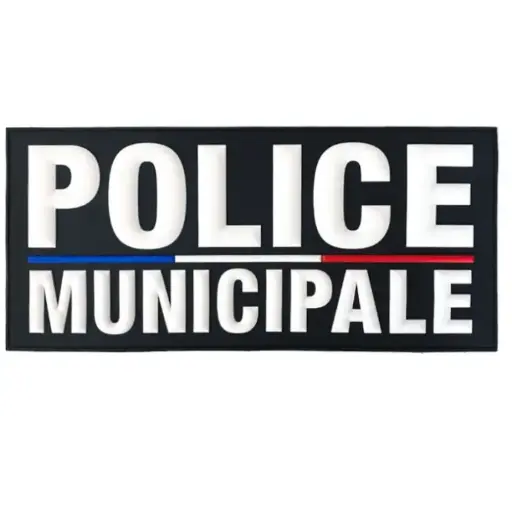 [01VETCAL90001] Flap police municipale gomme noir 280x130mm 