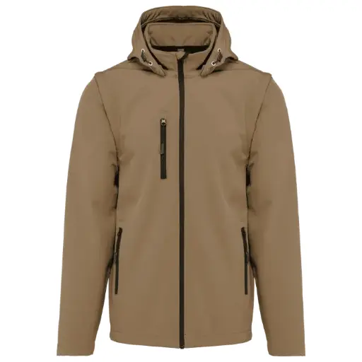 Veste Softshell 3 couches à capuche avec manches amovibles unisexe - Kariban